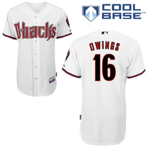 Chris Owings #16 MLB Jersey-Arizona Diamondbacks Men's Authentic Home White Cool Base Baseball Jersey
